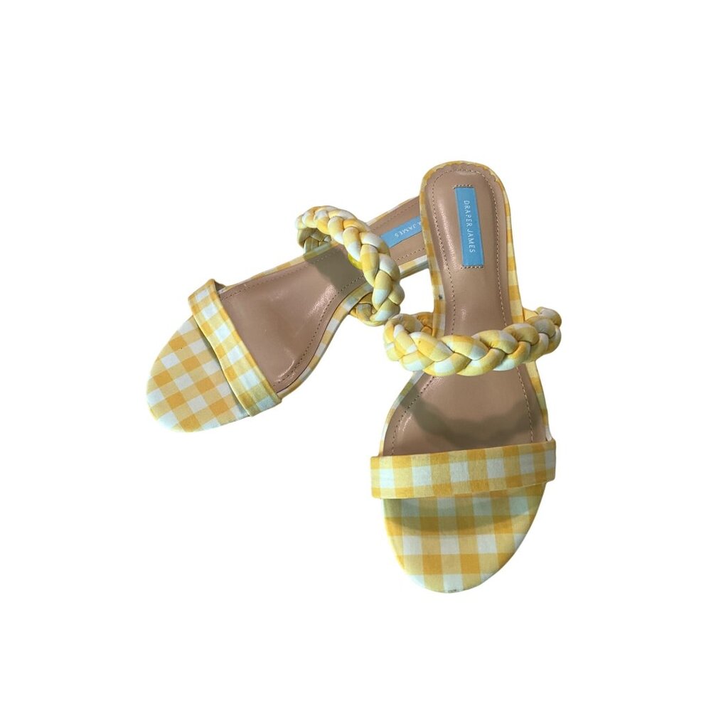 Draper James Yellow Gingham Stella Shoes‎ Sandals Women's Size 9